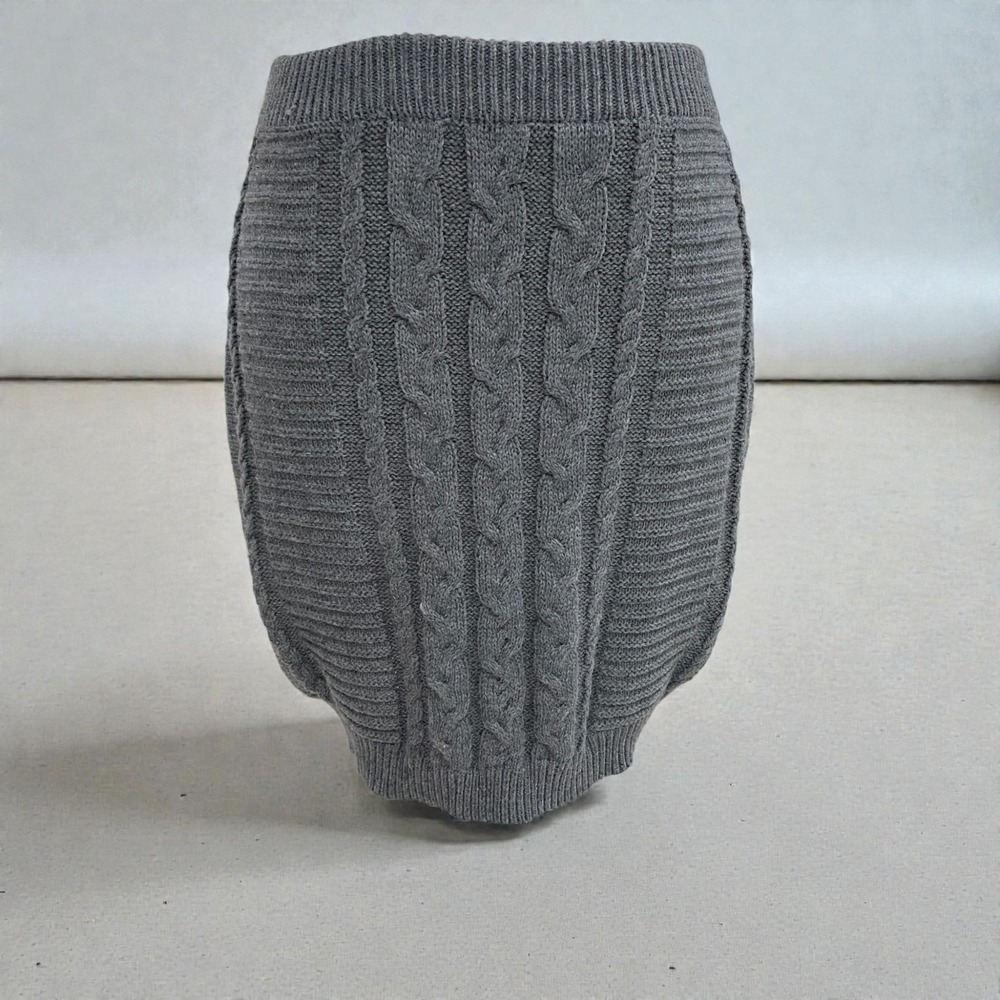 Lulus Cable Knit Mini Skirt Gray‎ Sweater Skirt XL Soft Fall Winter Cottagecore